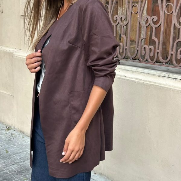 Chaqueta piel marrón - Imagen 3